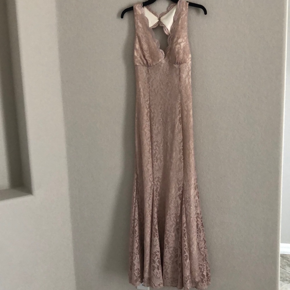 Beautiful rose gold dress, with mermaid tail for